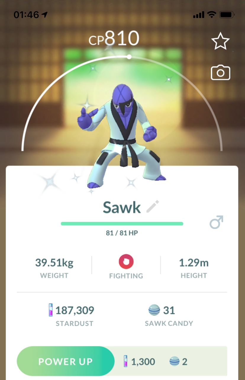Shiny Sawk - Pokemon GO Trade