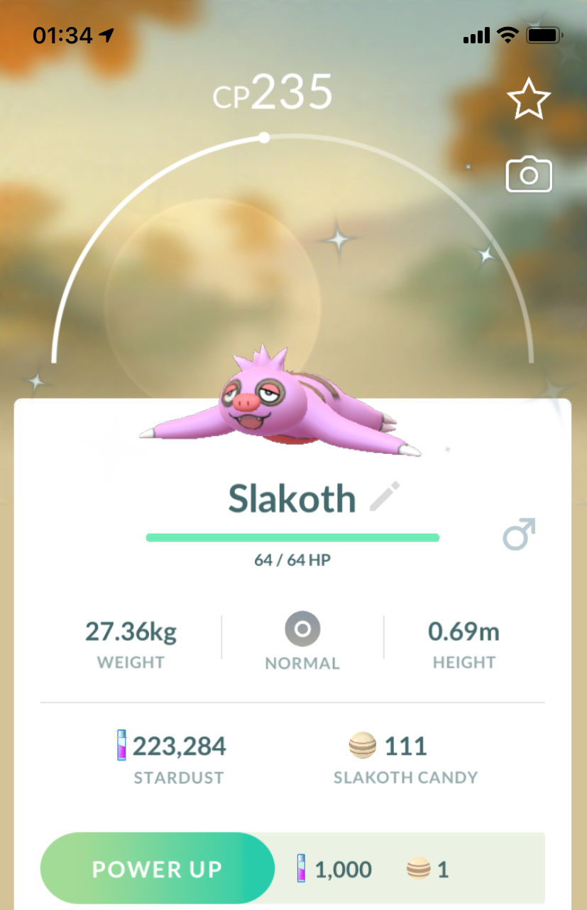 Shiny Slakoth - Pokemon GO Trade
