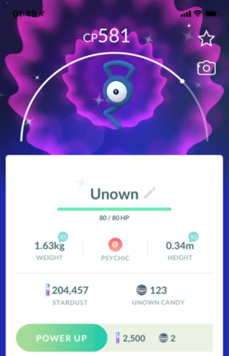 Shiny Unown G - Pokemon GO Trade