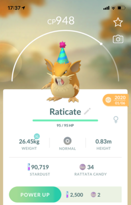 Raticate Party Hat - Pokemon GO Trade