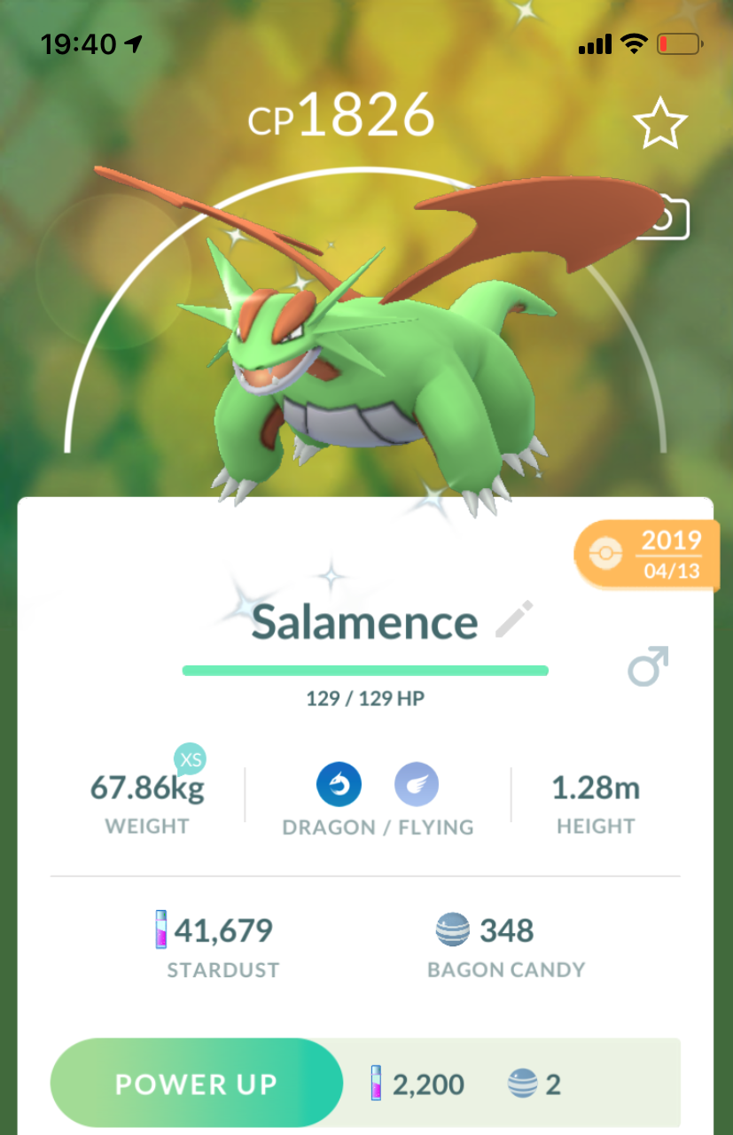 #373 - Shiny Salamence with Draco Meteor Ultra League - Pokemon GO Trade