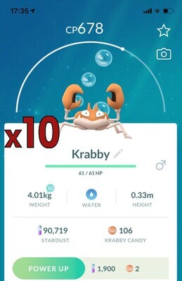 #098 - Krabby [x10] - Pokemon GO Trade