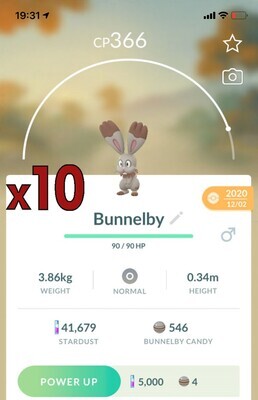 Bunnelby [x10] - Pokemon GO Trade