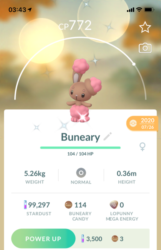 #427 - Shiny Buneary - Pokemon GO Trade