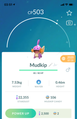 #259 - Shiny Mudkip - Pokemon GO Trade