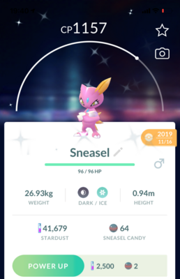 Shiny Sneasel - Pokemon GO Trade