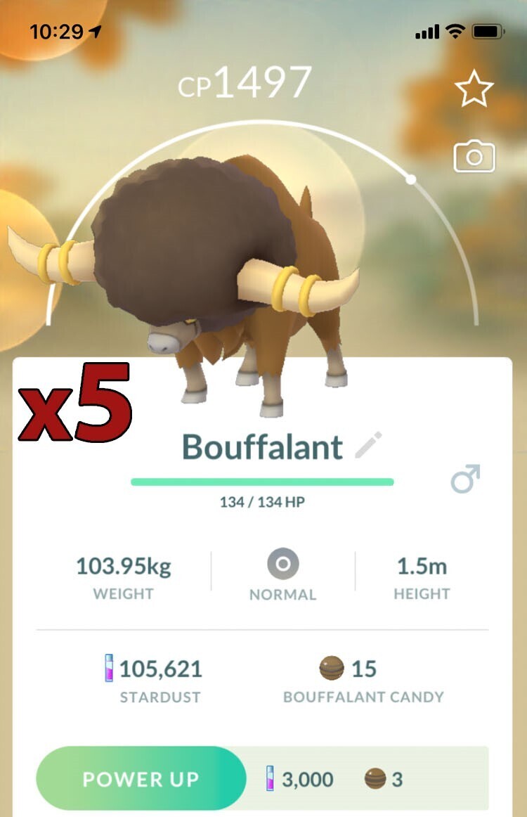 Bouffalant [x5] - Pokemon GO Trade
