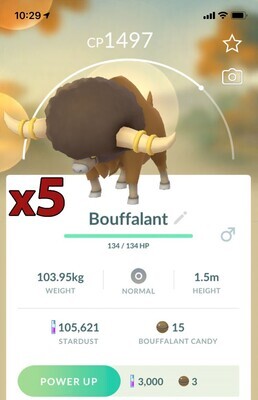 Bouffalant [x5] - Pokemon GO Trade