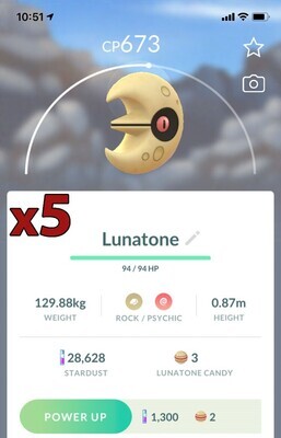 Lunatone [x5] - Pokemon GO Trade