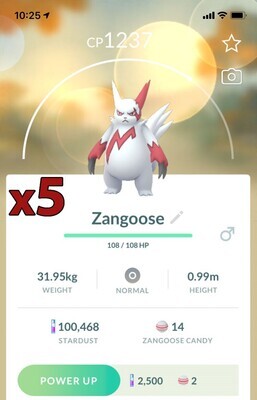 Zangoose [x5] - Pokemon GO Trade