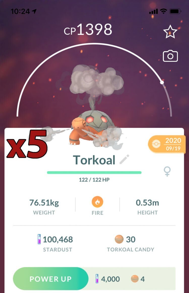 Torkoal [x5] - Pokemon GO Trade