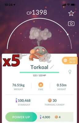 Torkoal [x5] - Pokemon GO Trade
