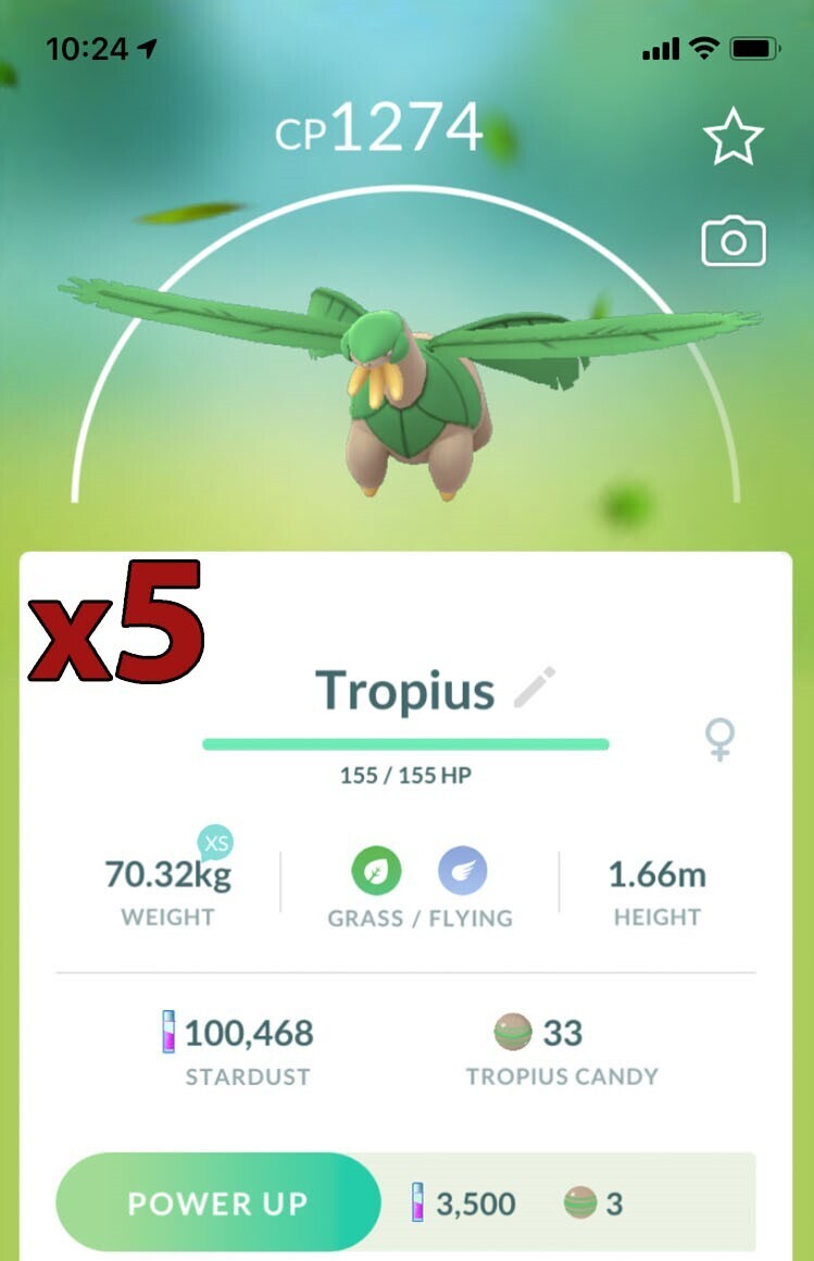Tropius [x5] - Pokemon GO Trade