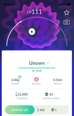 Unown W - Pokemon GO Trade