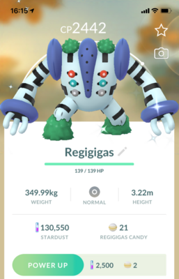 Shiny Regigigas Lv20 - Pokemon GO Trade