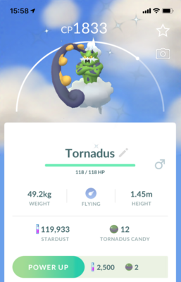 Shiny Tornadus Incarnate Form - Pokemon GO Trade