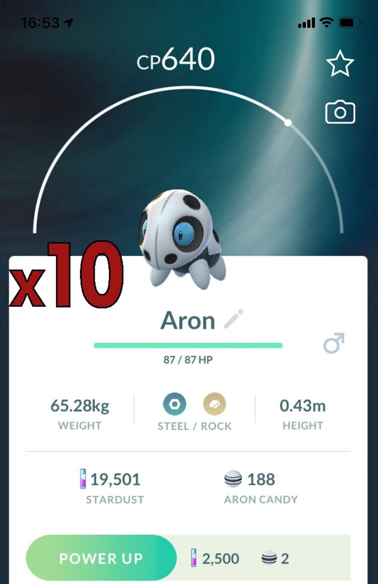 #304 - Aron [x10] - Pokemon GO Trade