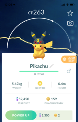 Pikachu with Umbreon Hat - Pokemon GO Trade