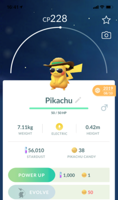 Pikachu Sunglasses - Pokemon GO Trade