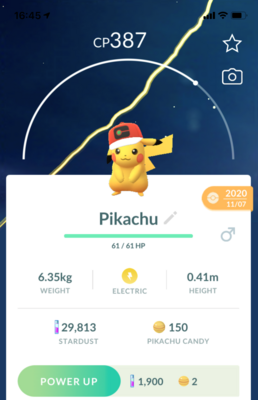 #025 - Pikachu World Cap - Pokemon GO Trade