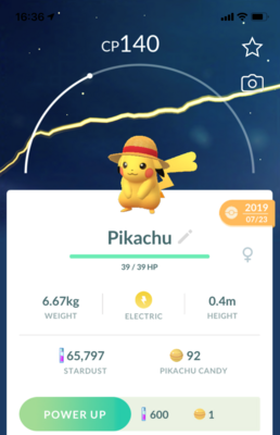 Pikachu Straw (Luffy) Hat - Pokemon GO Trade