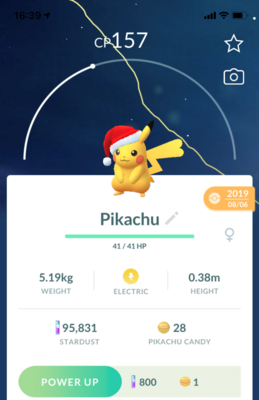 Pikachu Santa Hat - Pokemon GO Trade