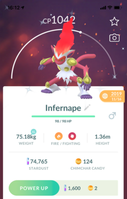 Shiny Infernape with Blast Burn 2019 (Guaranteed Lucky) - Pokemon GO Trade
