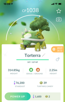 Shiny Torterra with Frenzy Plant 2019 (Guaranteed Lucky) - Pokemon GO Trade
