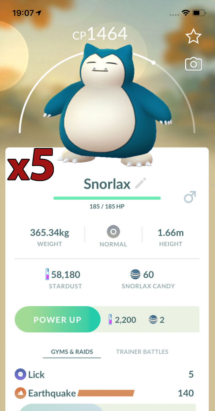 Snorlax Trades [x5] - Pokemon GO Trade