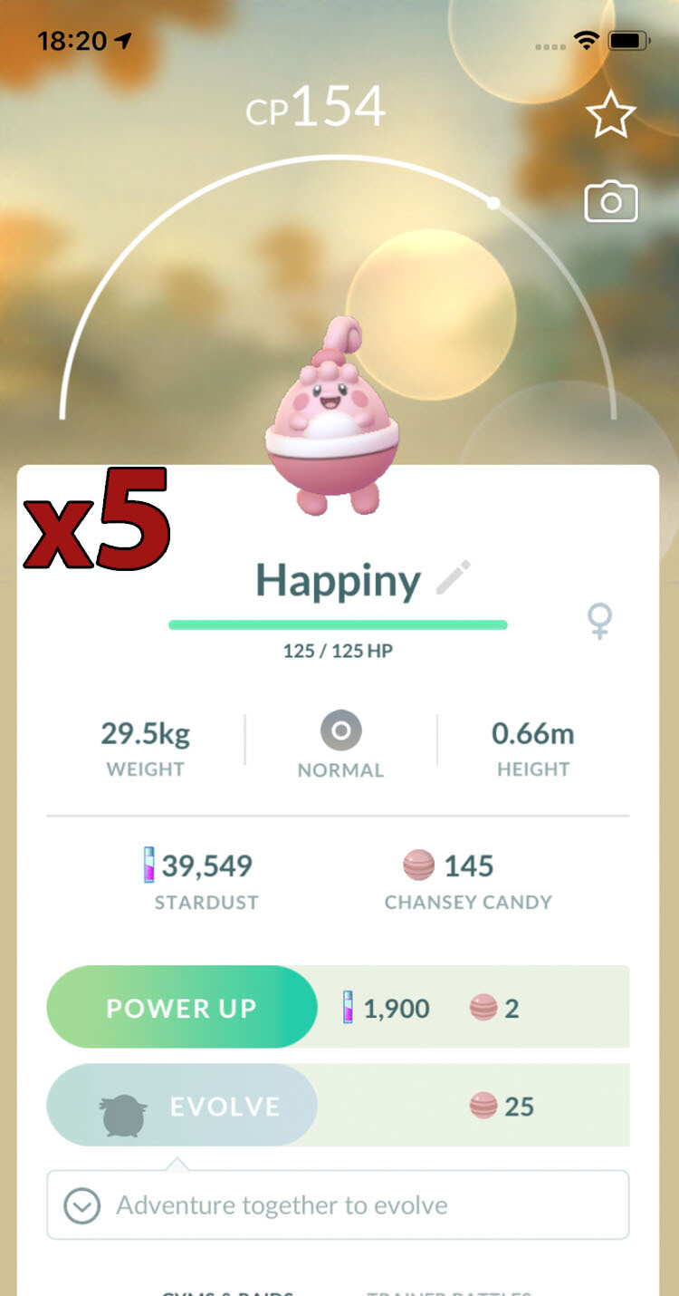 Happiny Trades [x5] - Pokemon GO Trade