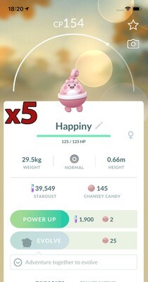 Happiny Trades [x5] - Pokemon GO Trade