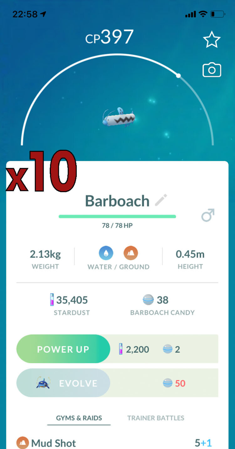 Barboach Trades [x10] - Pokemon GO Trade