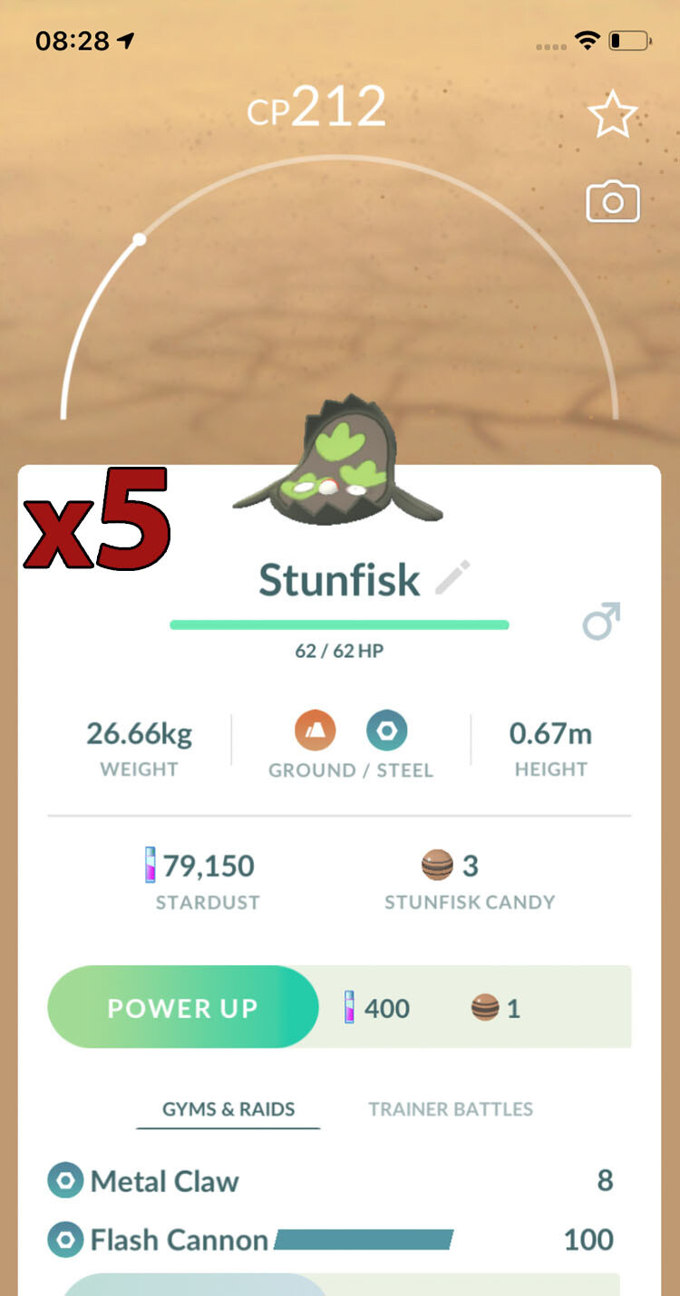 Galarian Stunfisk Trades under 500CP for Little Cup [x5] - Pokemon GO Trade