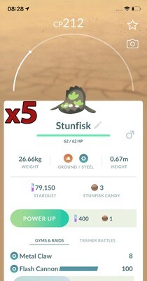 Galarian Stunfisk Trades under 500CP for Little Cup [x5] - Pokemon GO Trade