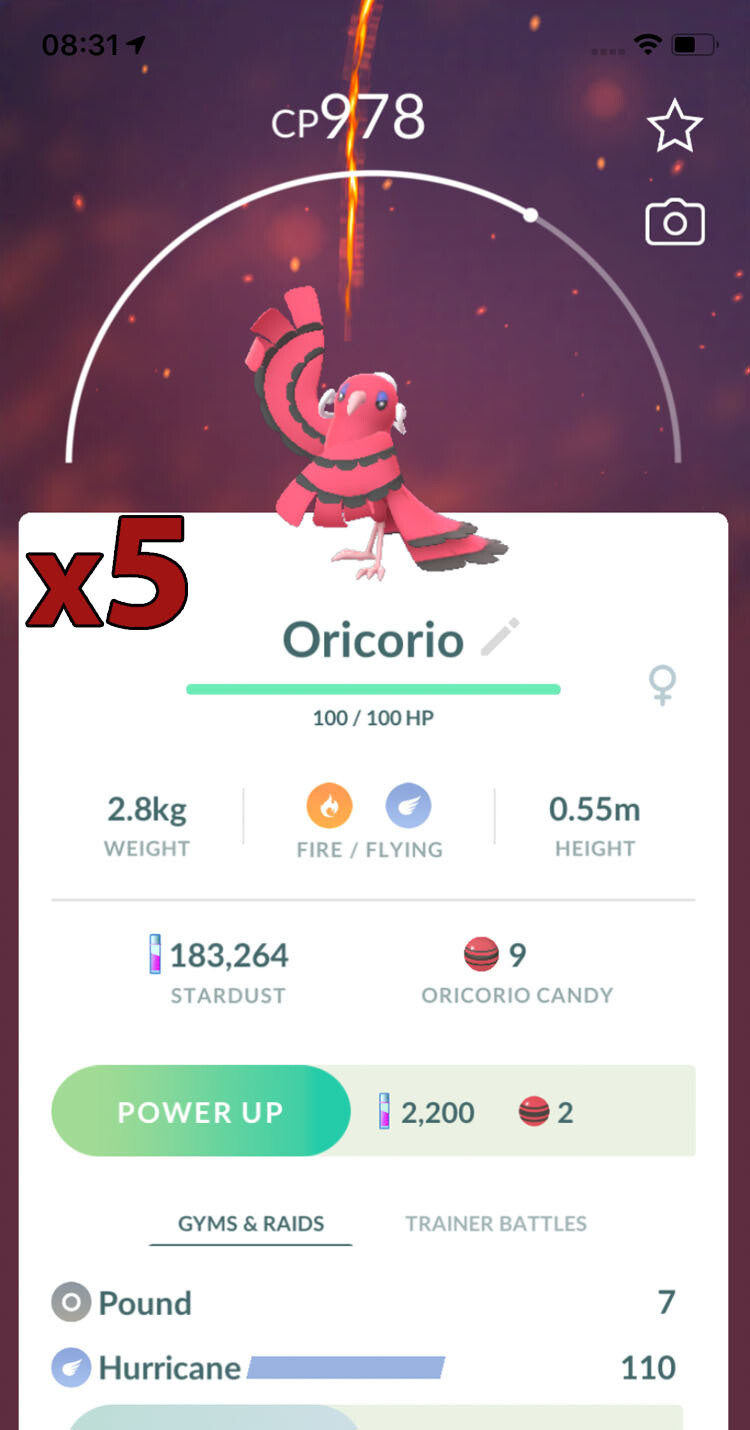 Oricorio Baile Style Trades [x5] - Pokemon GO Trade