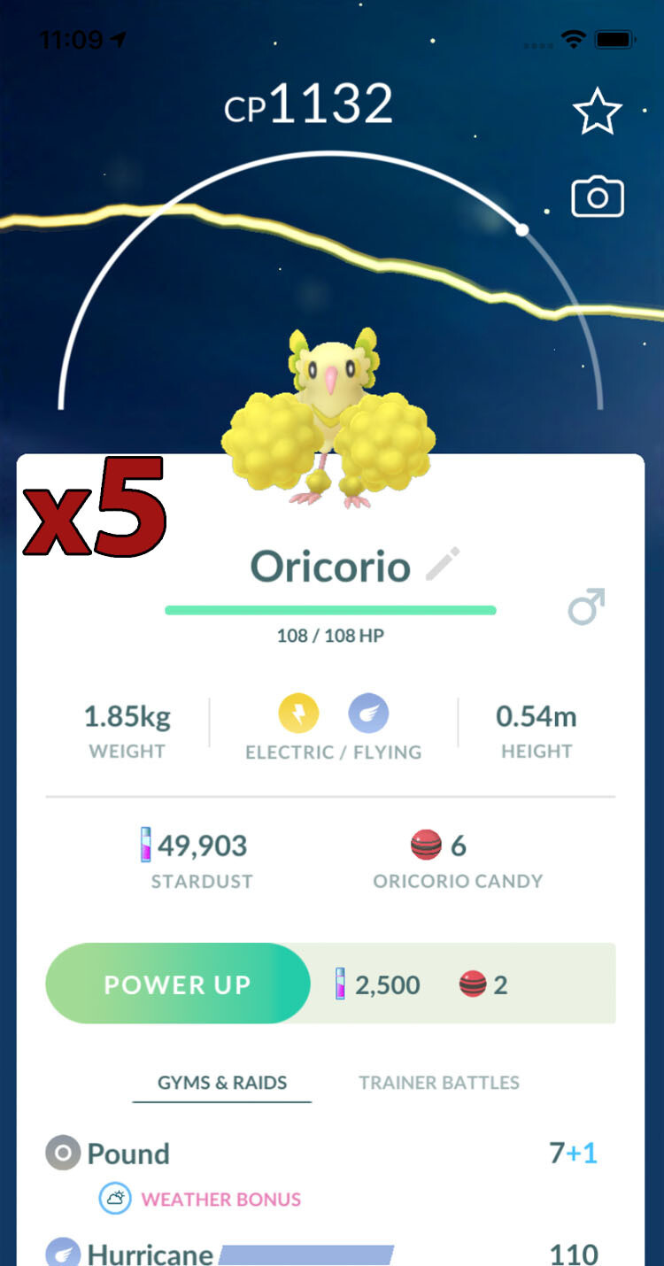 Oricorio Pom-Pom Style Trades [x5] - Pokemon GO Trade