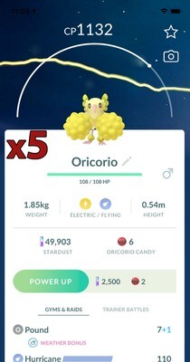 Oricorio Pom-Pom Style Trades [x5] - Pokemon GO Trade