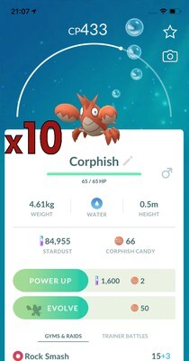 Corphish Trades [x10] - Pokemon GO Trade