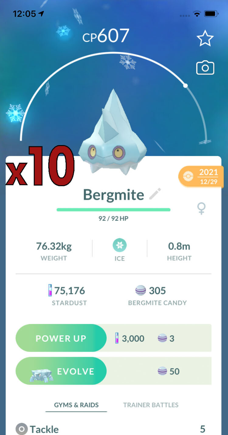 Bergmite Trades [x10] - Pokemon GO Trade