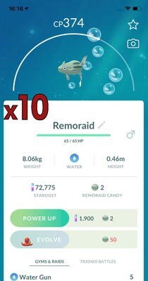 Remoraid Trades [x10] - Pokemon GO Trade