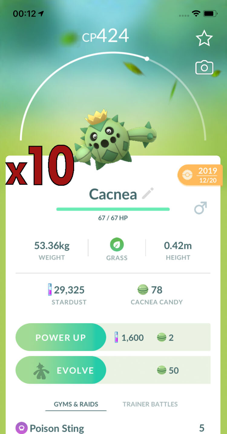 Cacnea Trades [x10] - Pokemon GO Trade