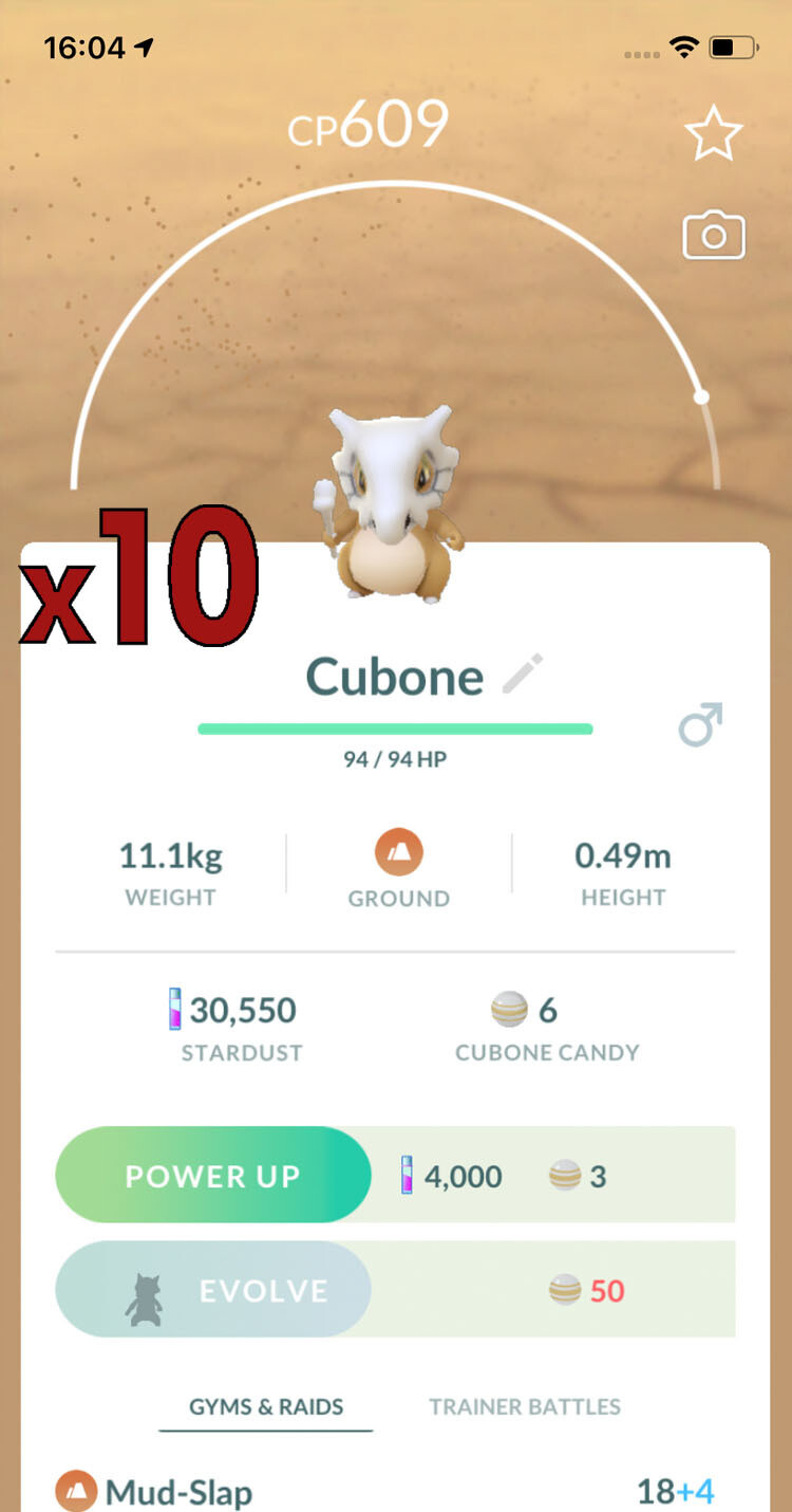 #104  - Cubone Trades [x10] - Pokemon GO Trade