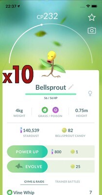Bellsprout Trades [x10] - Pokemon GO Trade