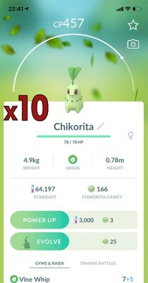 Chikorita Trades [x10] - Pokemon GO Trade