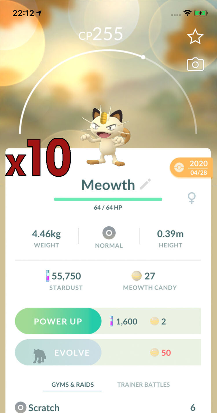 Meowth Trades [x10] - Pokemon GO Trade