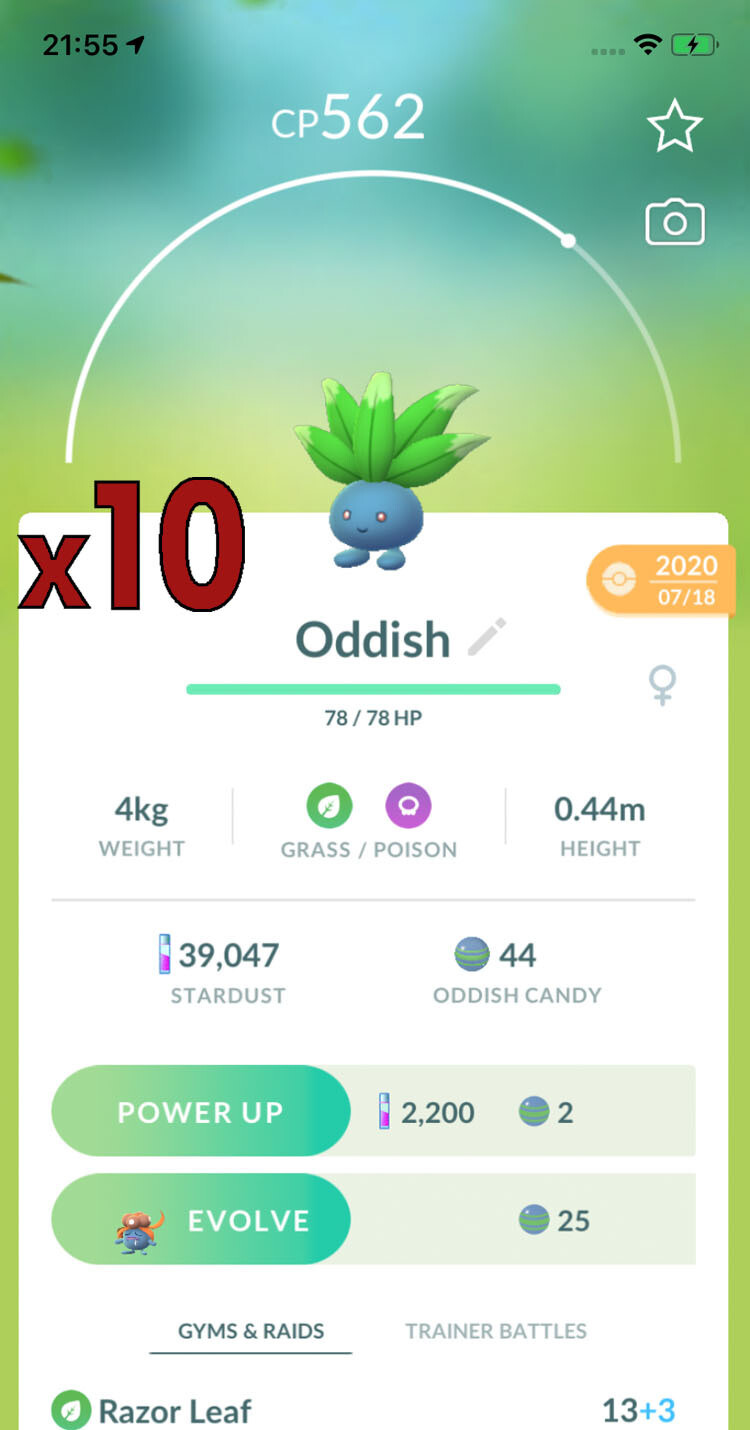 #043 - Oddish Trades [x10] - Pokemon GO Trade