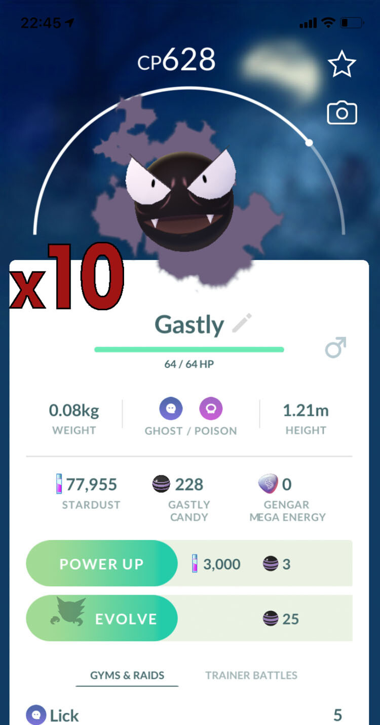 Gastly Trades [x10] - Pokemon GO Trade