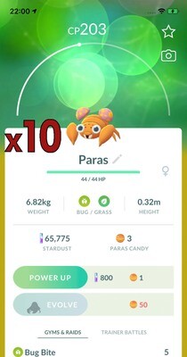Paras Trades [x10] - Pokemon GO Trade