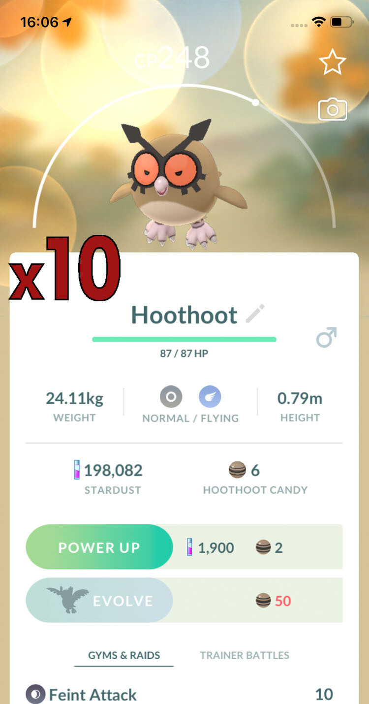 Hoothoot Trades [x10] - Pokemon GO Trade