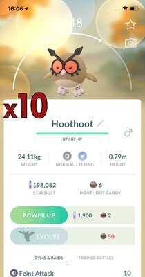 Hoothoot Trades [x10] - Pokemon GO Trade